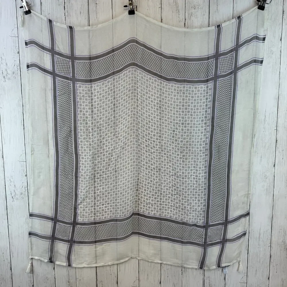 2- NWT Y2K American Eagle Red/Black/White Rectangle & Square Scarf One Size - Picture 5 of 13